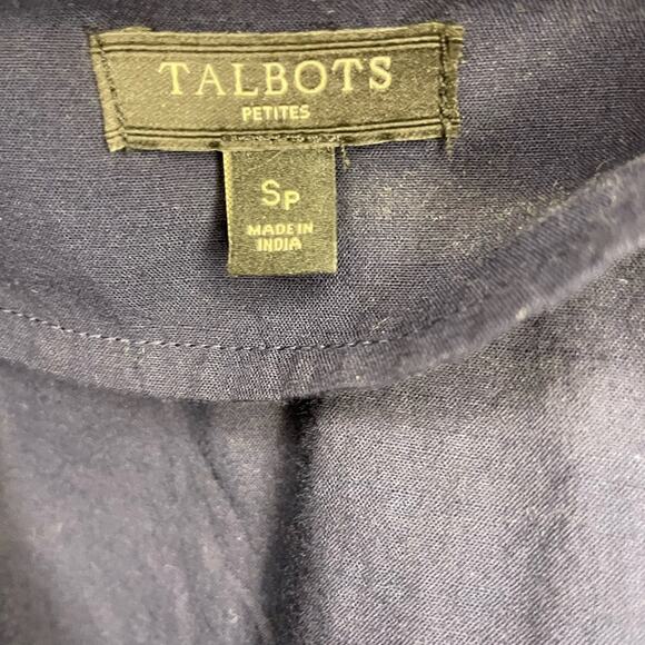 Talbots navy and white 3/4 sleeve tunic 100% cotton - Picture 4 of 4